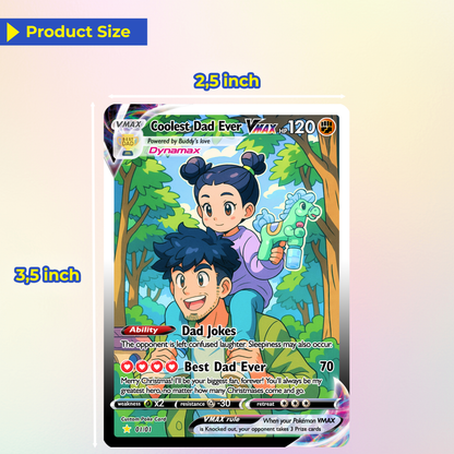 Coolest Dad Ever Pokemon Card, Custom Pokemon Card - Anime-Inspired Personalized Pokemon Card for Dad - Perfect Gift for Dad - CPC-55