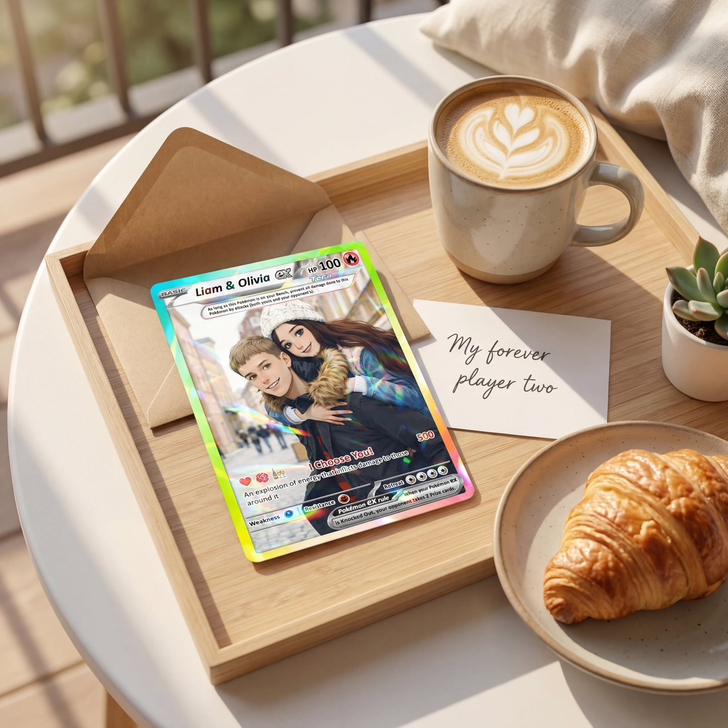Custom Pokémon Cards with Anime Picture, Personalized Poke Cards Animated Style Gifts for Him and Her - CPC-04.B