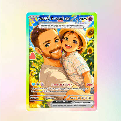 Best Dad Ever Pokemon Card, Custom Pokemon Card  - Anime-Inspired Personalized Pokemon Card for Dad - Perfect Gift for Dad - CPC-53