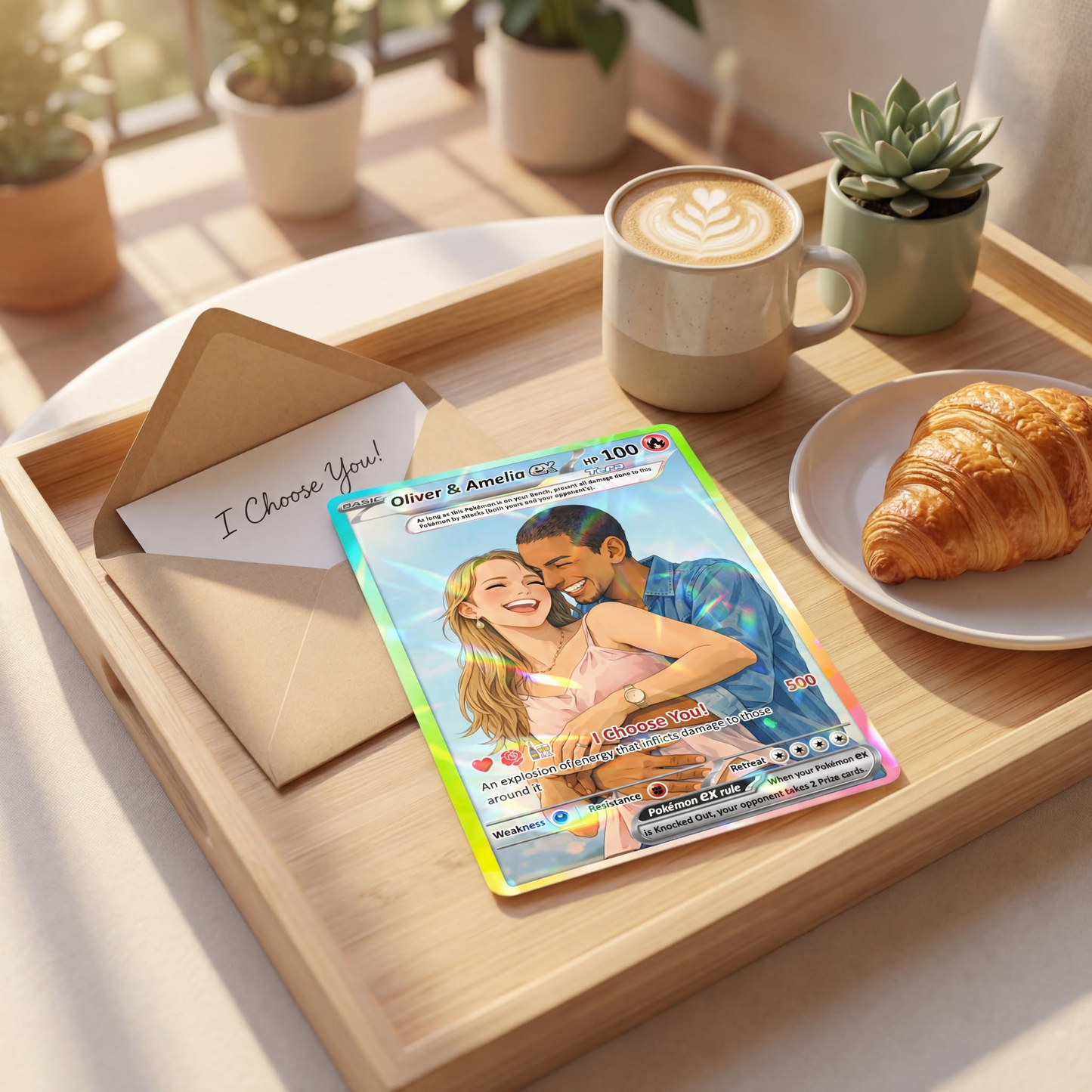 Custom Pokémon Cards with Anime Picture, Personalized Poke Cards Animated Style Gifts for Him and Her - CPC-04.B