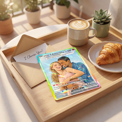 Custom Pokémon Cards with Anime Picture, Personalized Poke Cards Animated Style Gifts for Him and Her - CPC-04.B