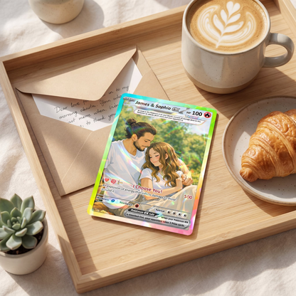 Custom Pokémon Cards with Anime Picture, Personalized Poke Cards Animated Style Gifts for Him and Her - CPC-04.B