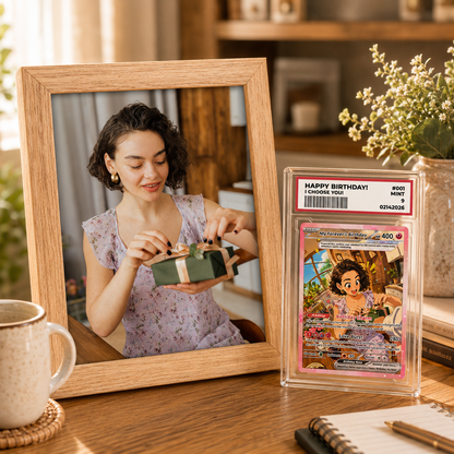 Happy Birthday Custom Pokémon Card for Her - Personalized Pokémon Card by Animated Photo - Customizable Pokémon Gift from Boyfriend, Husband for Girlfriend & Wife - CPC-DOB-06