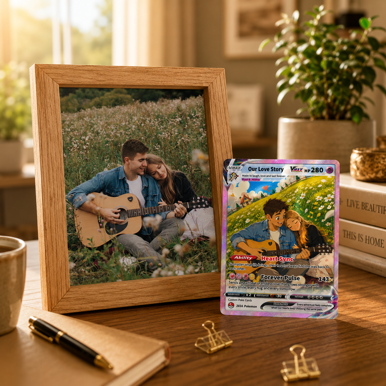 Comic Style Animated Custom Pokémon Cards, Personalized Pokémon Card with Ghibli Transformation Photo, Unique Gift for Him and Her - CPC-149