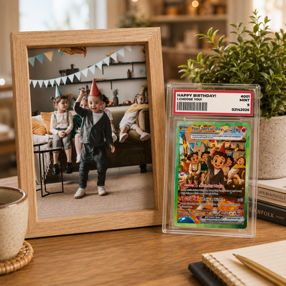Personalized Pokémon Card for Date of Birth - Happy Birthday Custom Pokémon Card - Customizable Pokémon Gift from Parents, Grandparents for Kids - CPC-DOB-03