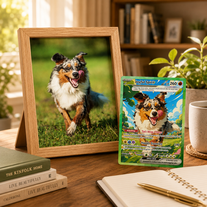 Personalized Poke Cards with Animated Pet Photo - Custom Pokémon Card -  Unique Gift for Pet Lovers, for Dog Mom, Cat Mom, Dog Dad, Cat Dad - CPC-Pet-04
