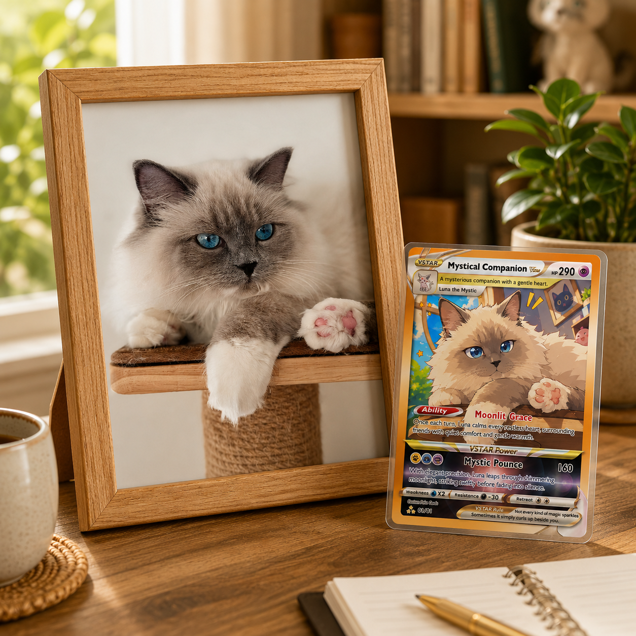 For Cat Lovers Custom Pokémon Card - Personalized Poke Cards with Animated Cat Photo - Unique Gift for Cat Mom, Cat Dad - CPC-Pet-05