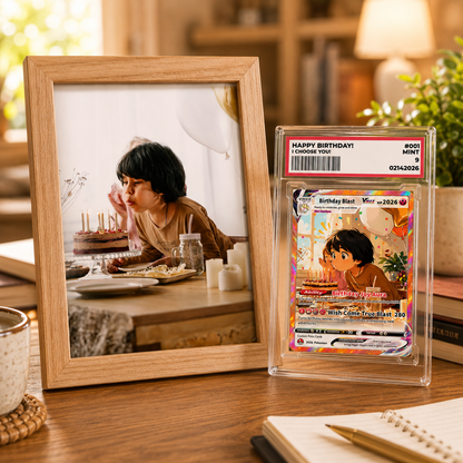 Happy Birthday Custom Pokémon Card - Personalized Pokémon Card by Animated Photo - Customizable Pokémon Gift from Parents, Grandparents for Kids - CPC-DOB-02