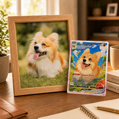 Custom Pokémon Card for Pet Lovers - Personalized Pokemon Card with Pet Photo for Dog Mom, Cat Mom, Dog Dad, Cat Dad - CPC-Pet-01