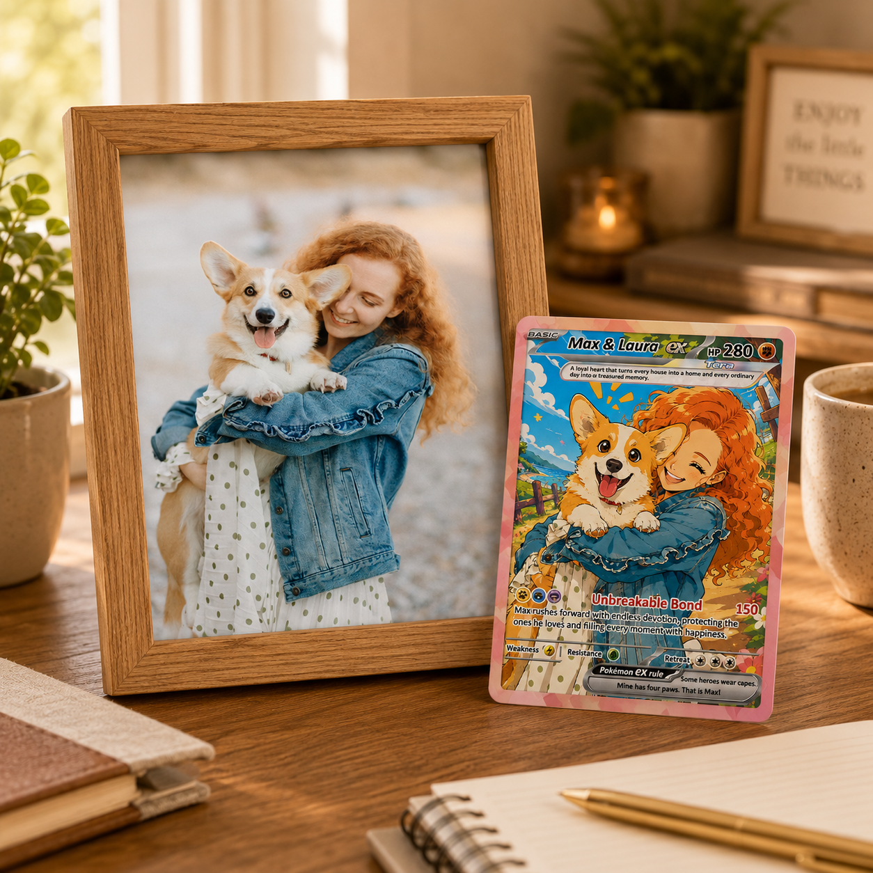 Personalized Poke Cards for Pet Lovers - Custom Pokémon Card with Pet Photo for Dog Mom, Cat Mom, Dog Dad, Cat Dad - CPC-Pet-02