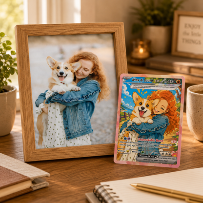Personalized Poke Cards for Pet Lovers - Custom Pokémon Card with Pet Photo for Dog Mom, Cat Mom, Dog Dad, Cat Dad - CPC-Pet-02