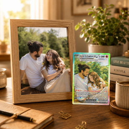 Custom Pokémon Cards with Anime Picture, Personalized Poke Cards Animated Style Gifts for Him and Her - CPC-04.B
