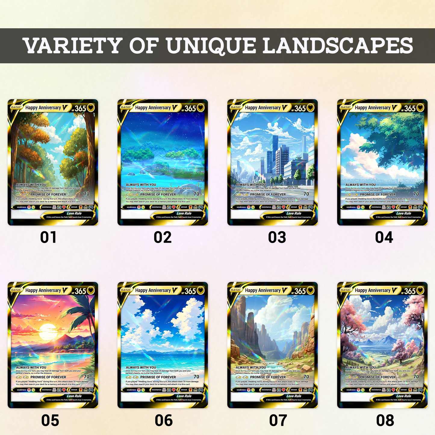 Happy Anniversary Personalized Pokémon Card, Anime Style Custom Pokémon Cards - CPC-03