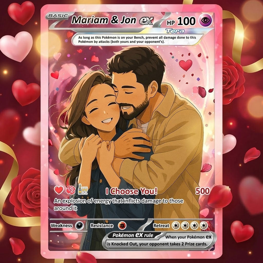 Custom Pokémon Cards with Anime Picture, Personalized Poke Cards Animated Style Gifts for Him and Her - CPC-04